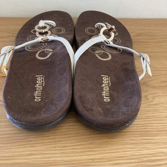 Orthaheel Size 11 Brown, Gold & White Thong Sandals - NWOT - Picture 7 of 9